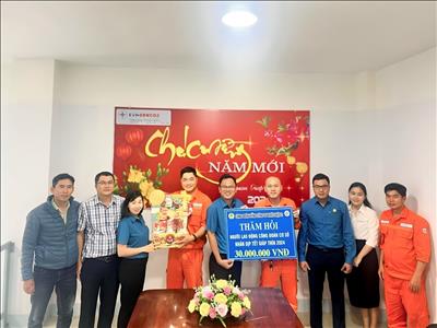 Công đoàn EVNGENCO2 thăm và chúc Tết người lao động Thủy điện An Khê – Ka Nak