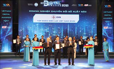 EVN và 2 đơn vị nhận giải thưởng doanh nghiệp chuyển đổi số xuất sắc năm 2021
